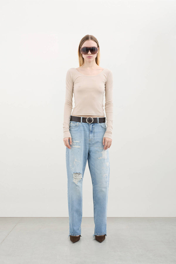 DISTRESSED BOYFRIEND - HALFBOY - 5 POCKETS