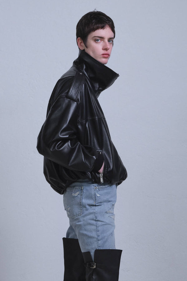 SMOOTH LEATHER BOMBER - HALFBOY - LEATHER BOMBER